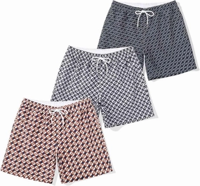 SUNDAY ROSE 3 Pack Mens Swim Trunks with Mesh Lining Quick Dry Swim Shorts Bathing Suit for Men