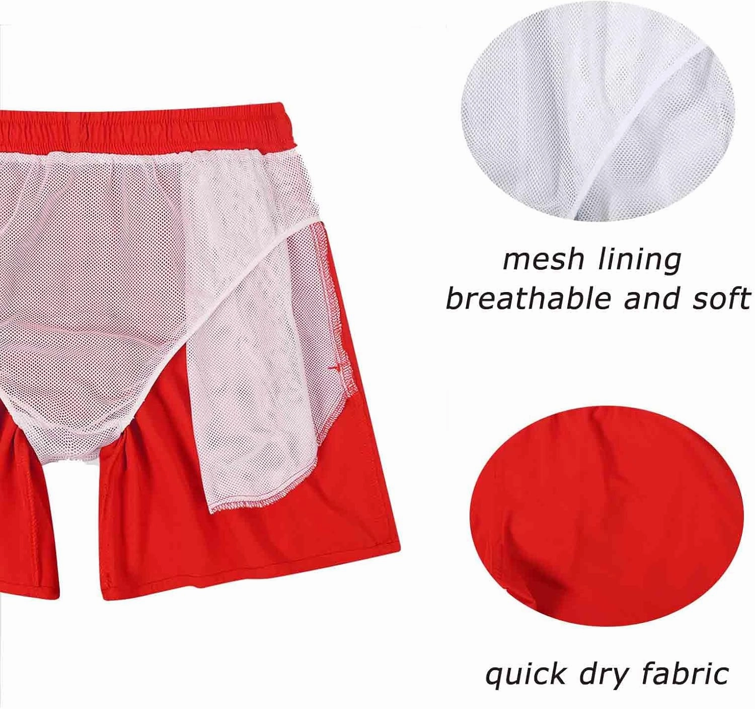 SUNDAY ROSE 3 Pack Mens Swim Trunks with Mesh Lining Quick Dry Swim Shorts Bathing Suit for Men