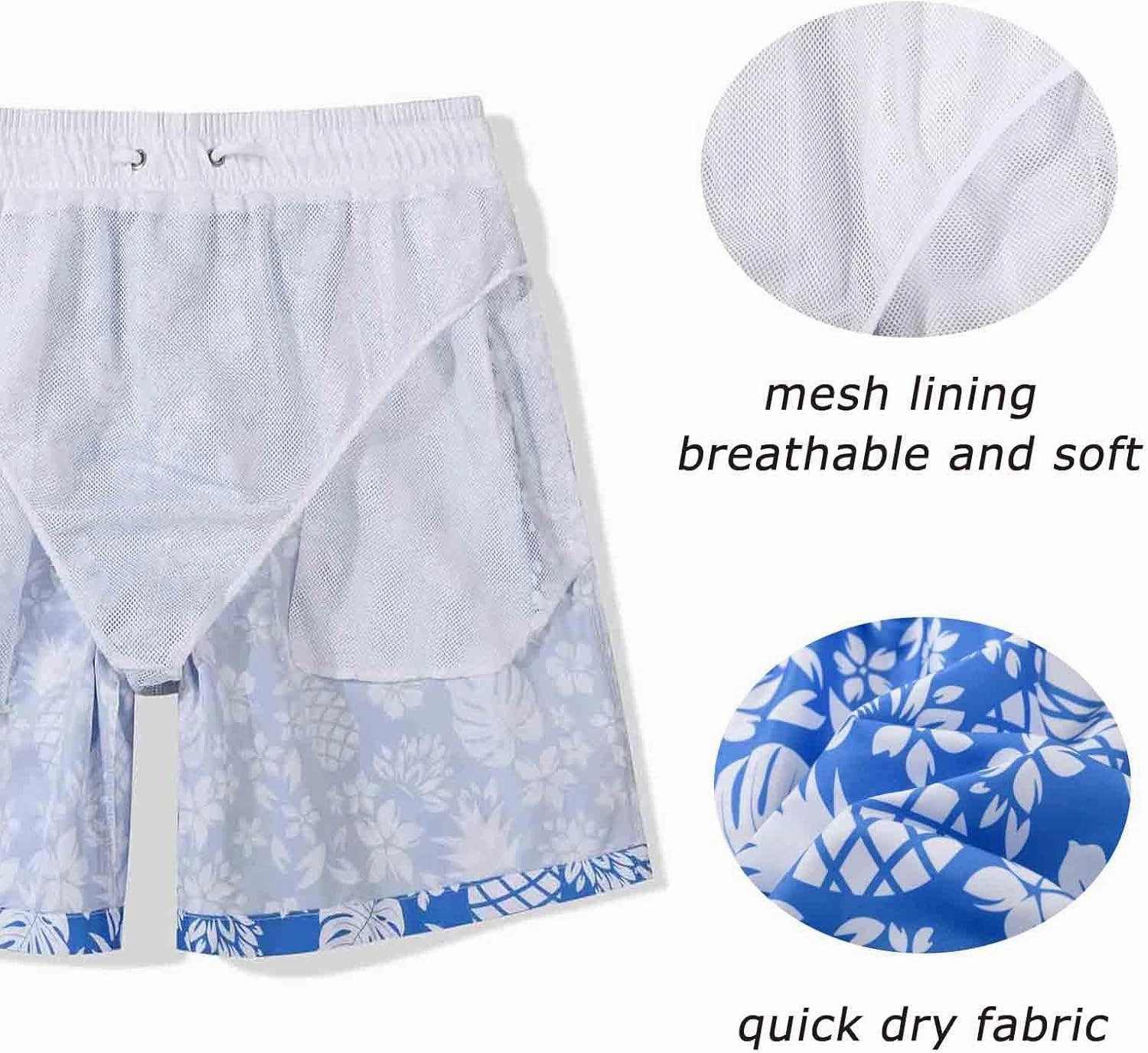 SUNDAY ROSE 3 Pack Mens Swim Trunks with Mesh Lining Quick Dry Swim Shorts Bathing Suit for Men