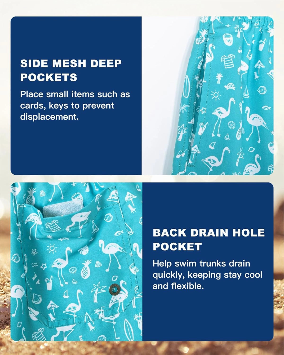 SURF CUZ Mens Swim Trunks 5 Inch Swim Shorts Quick Dry Bathing Suits for Men Beach Shorts Mesh Lining Swimming Trunks