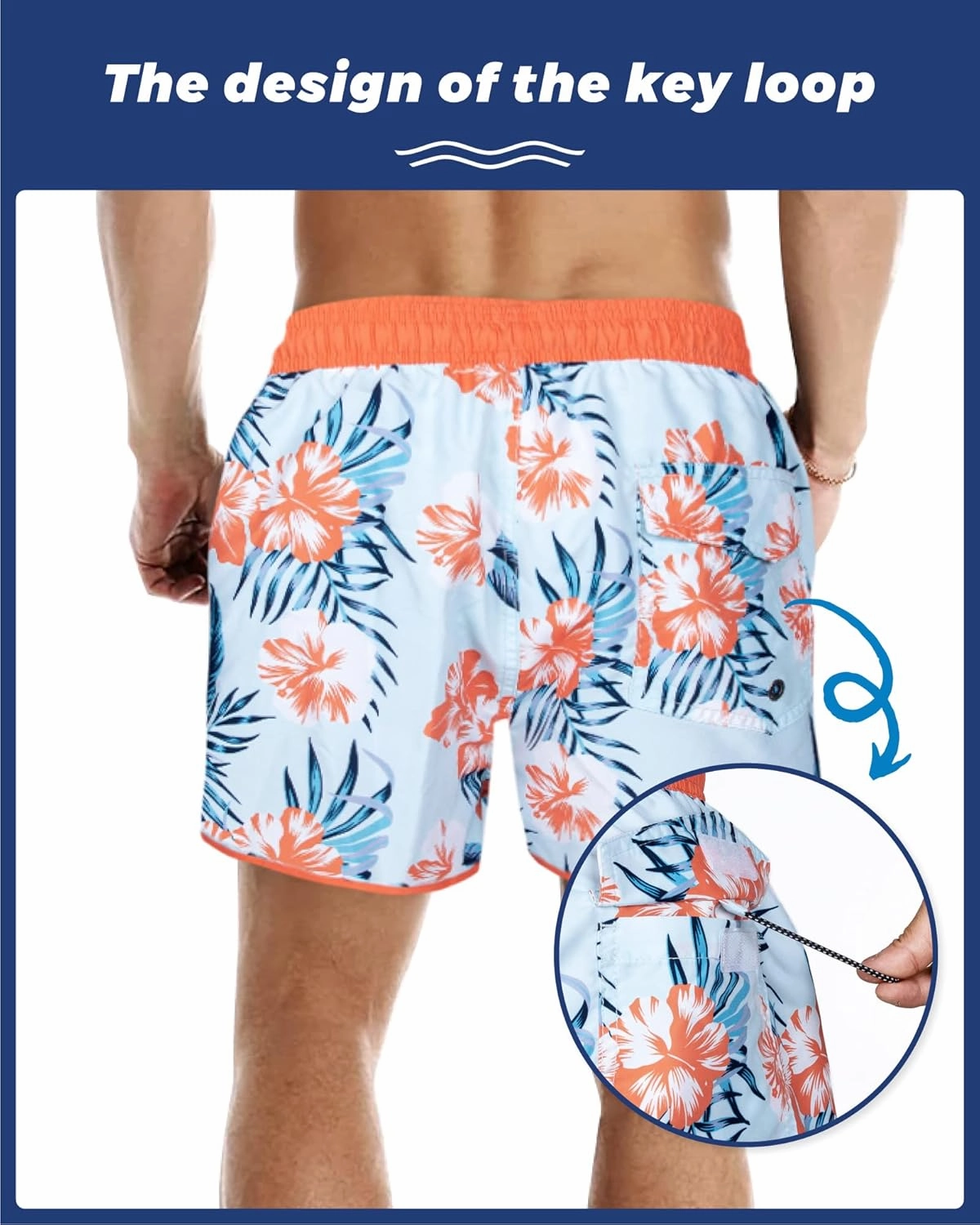 SURF CUZ Mens Swim Trunks 5" Swim Shorts Vintage Bathing Suits with Mesh Lining 80s 90s Retro Swimwear Board Shorts