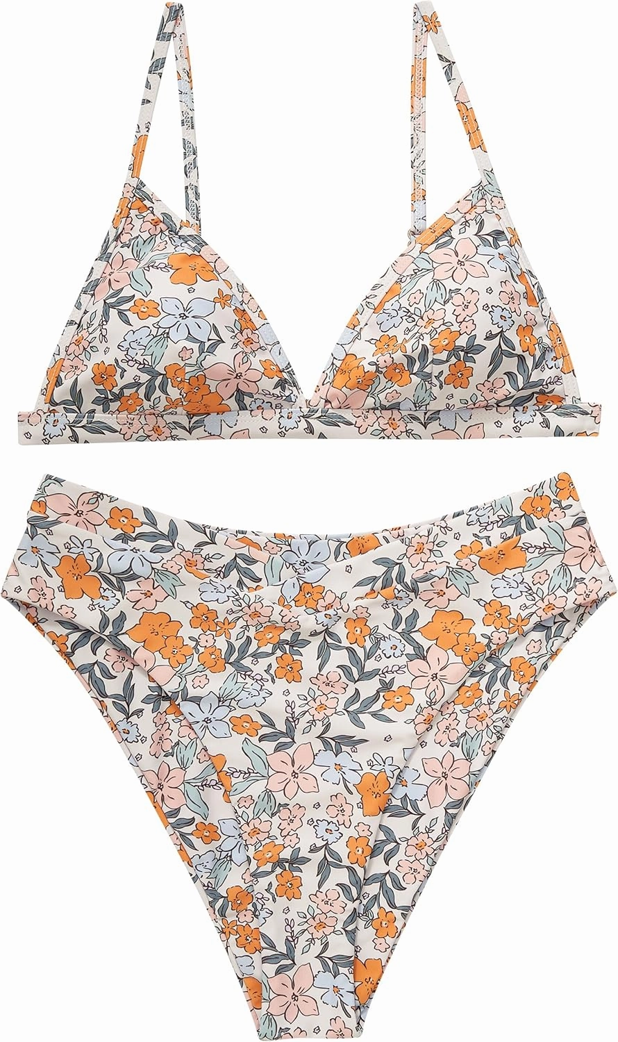 SUUKSESS Women Triangle High Cut Bikini Sets Sexy High Waisted 2 Piece Swimsuit