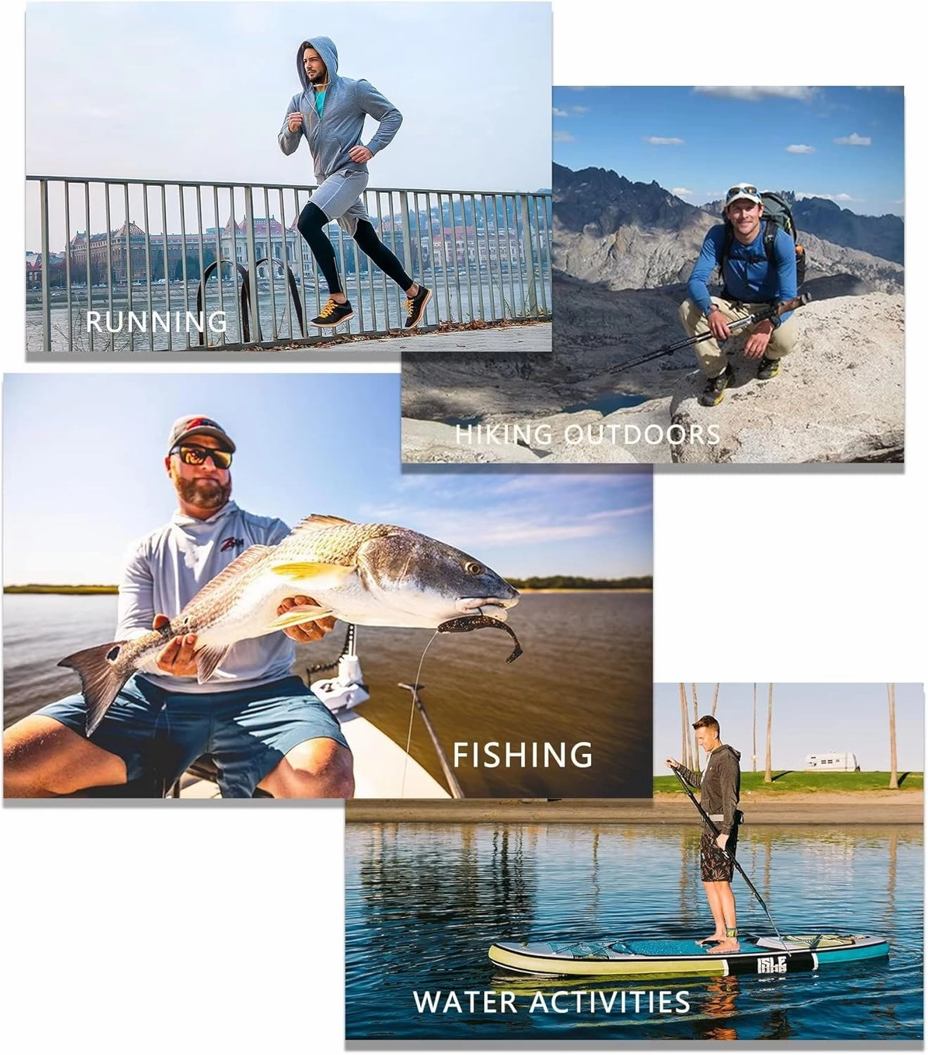 TELALEO 3/2 Pack Men's UPF 50  Sun Protection Lightweight Hoodie Performance Long Sleeve SPF UV Shirt for Fishing Running