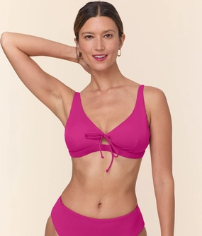 The Crete Bikini Top - Eco Nylon - Fuchsia