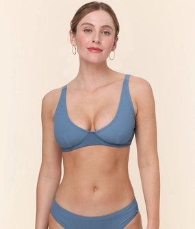 The Mila Bikini Top - Eco Ribbed - Slate