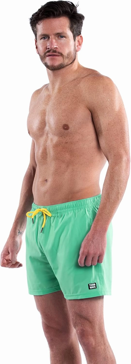 Third Wave Premium Swim Trunks - Men's 5 Inch Inseam Quick Dry Swim Shorts for Beach and Swimming