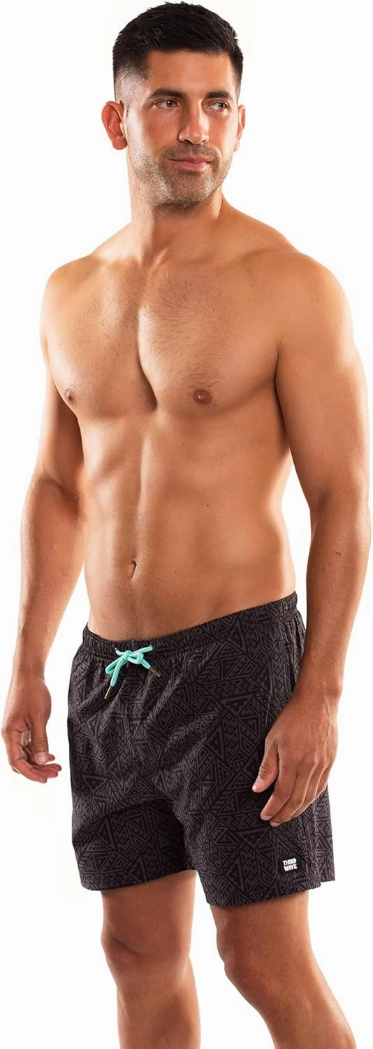 Third Wave Premium Swim Trunks - Men's 5 Inch Inseam Quick Dry Swim Shorts for Beach and Swimming
