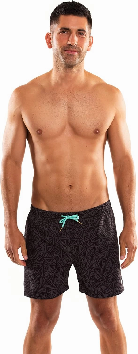Third Wave Premium Swim Trunks - Men's 5 Inch Inseam Quick Dry Swim Shorts for Beach and Swimming