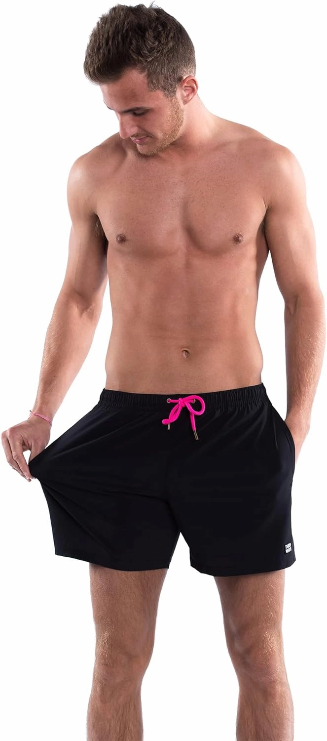 Third Wave Premium Swim Trunks - Men's 5 Inch Inseam Quick Dry Swim Shorts for Beach and Swimming