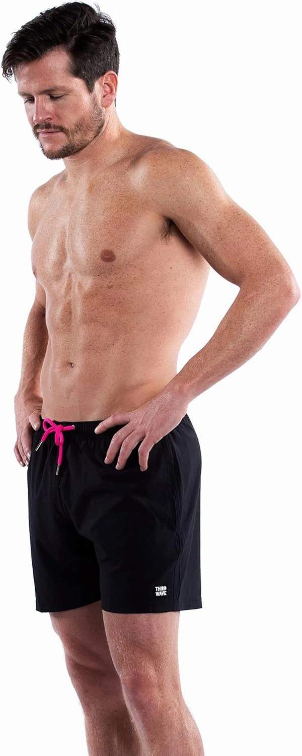 Third Wave Premium Swim Trunks - Men's 5 Inch Inseam Quick Dry Swim Shorts for Beach and Swimming