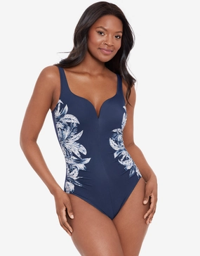 Tropica Toile Temptress Swimsuit - Navy White