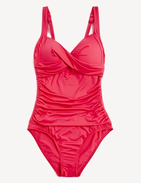 Tummy Control Padded Ruched Plunge Swimsuit