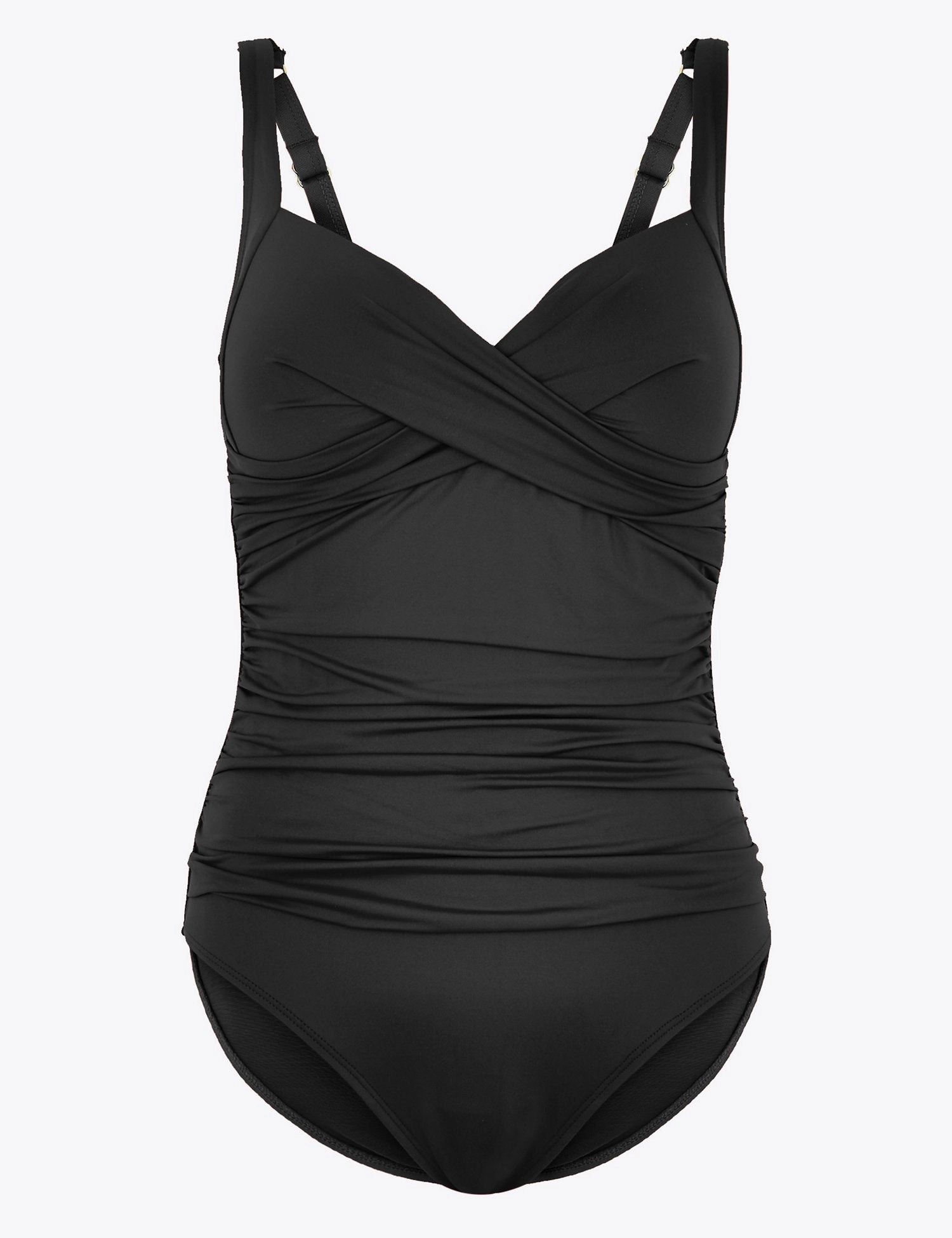 Tummy Control Padded Wrap Plunge Swimsuit