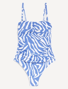 Tummy Control Printed Bandeau Swimsuit