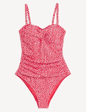 Tummy Control Printed Bandeau Swimsuit