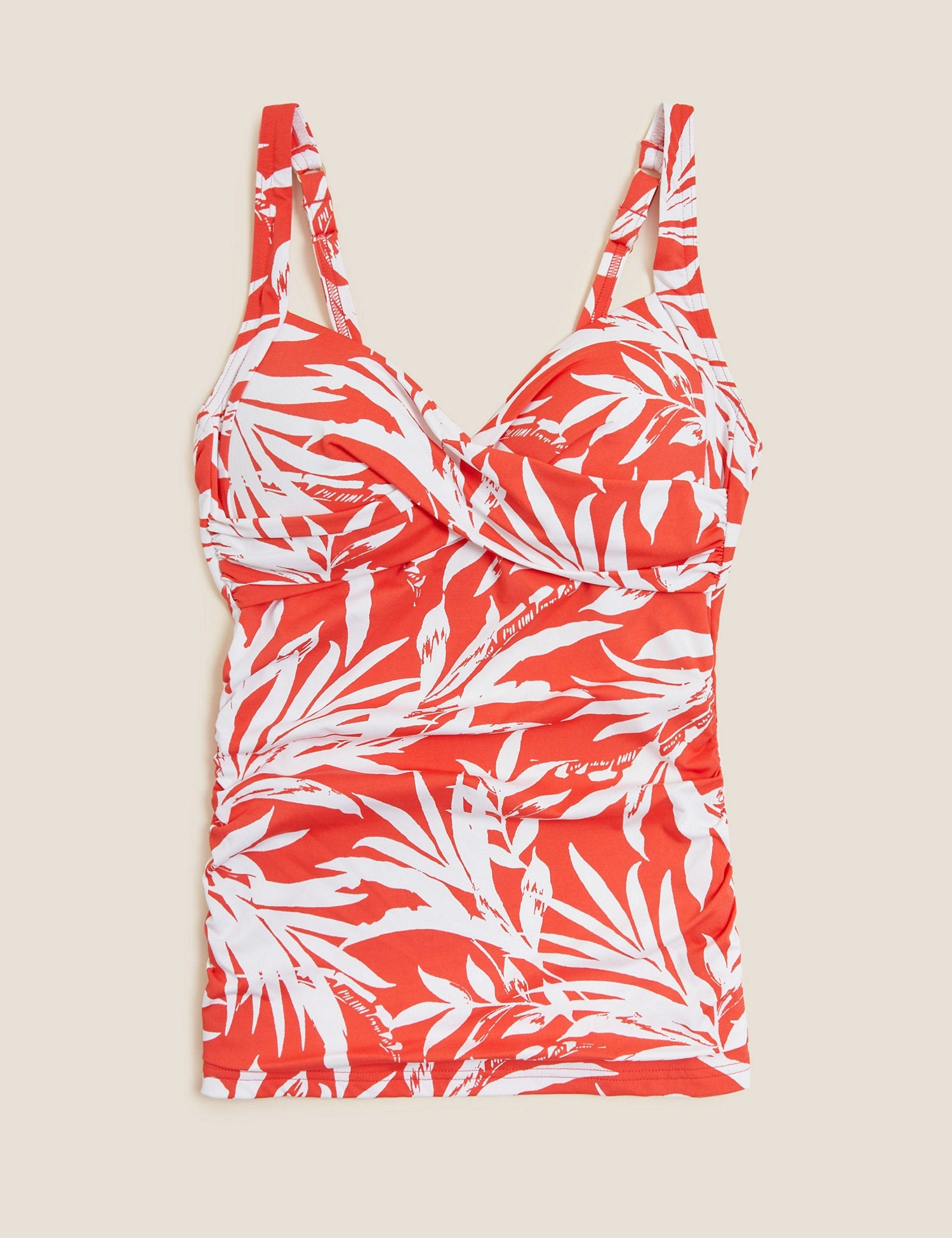 Tummy Control Printed Plunge Tankini Top