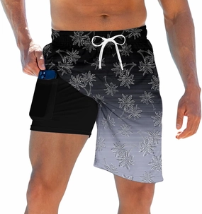 TUONROAD Mens Swim Trunks with Compression Liner 2 in 1 Board Shorts 9 Inch Quick Dry Swimming Trunks with Pockets