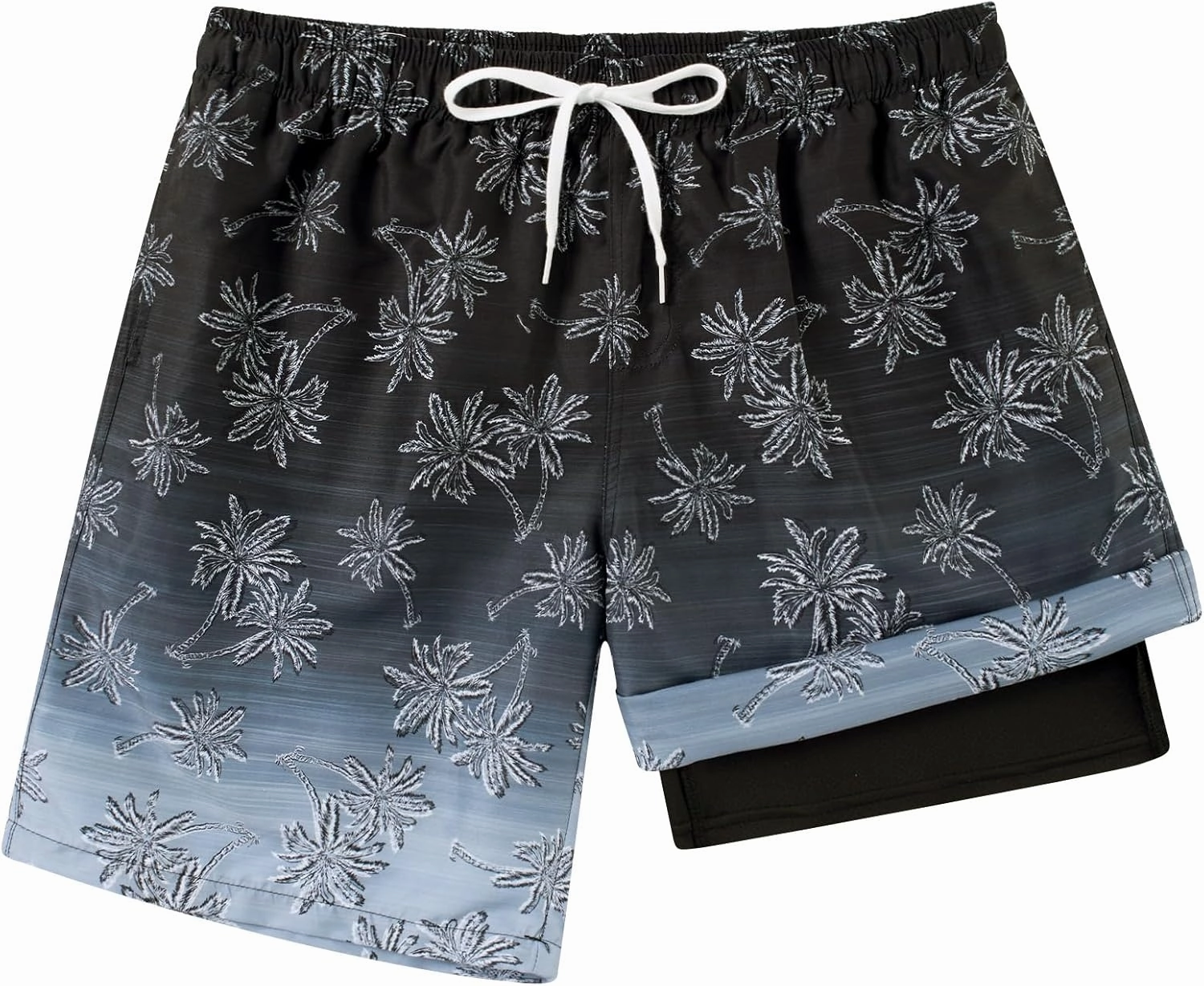 TUONROAD Mens Swim Trunks with Compression Liner 2 in 1 Board Shorts 9 Inch Quick Dry Swimming Trunks with Pockets