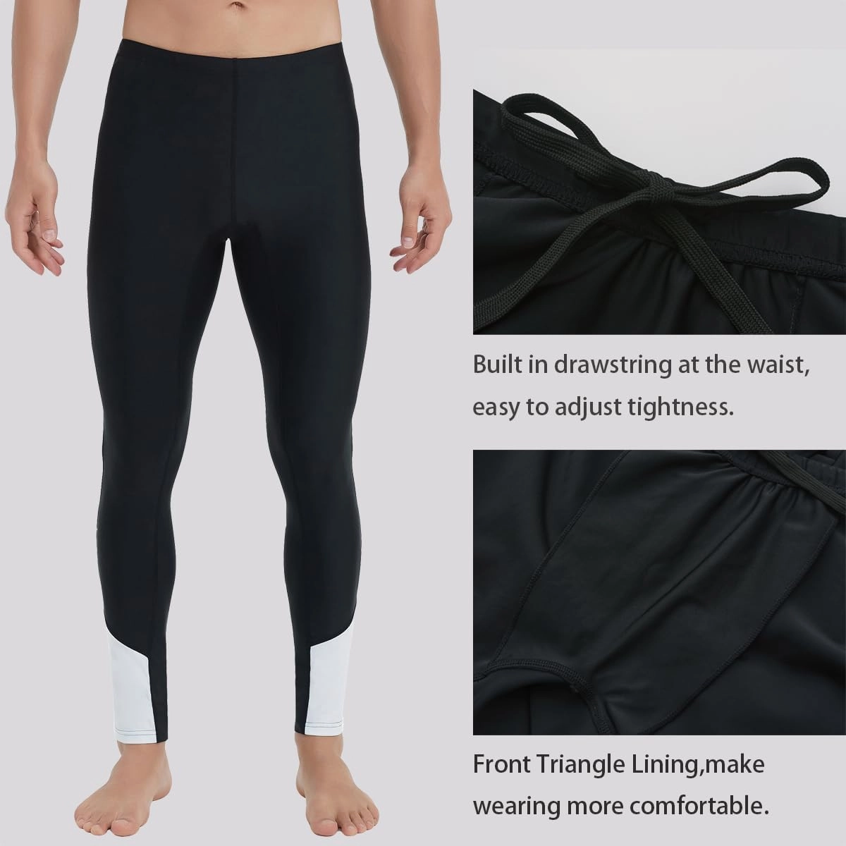 Ubestyle UPF 50  Men's Active Surfing Water Leggings Swim Pants Swim Tights Beach Pants Sun Protective