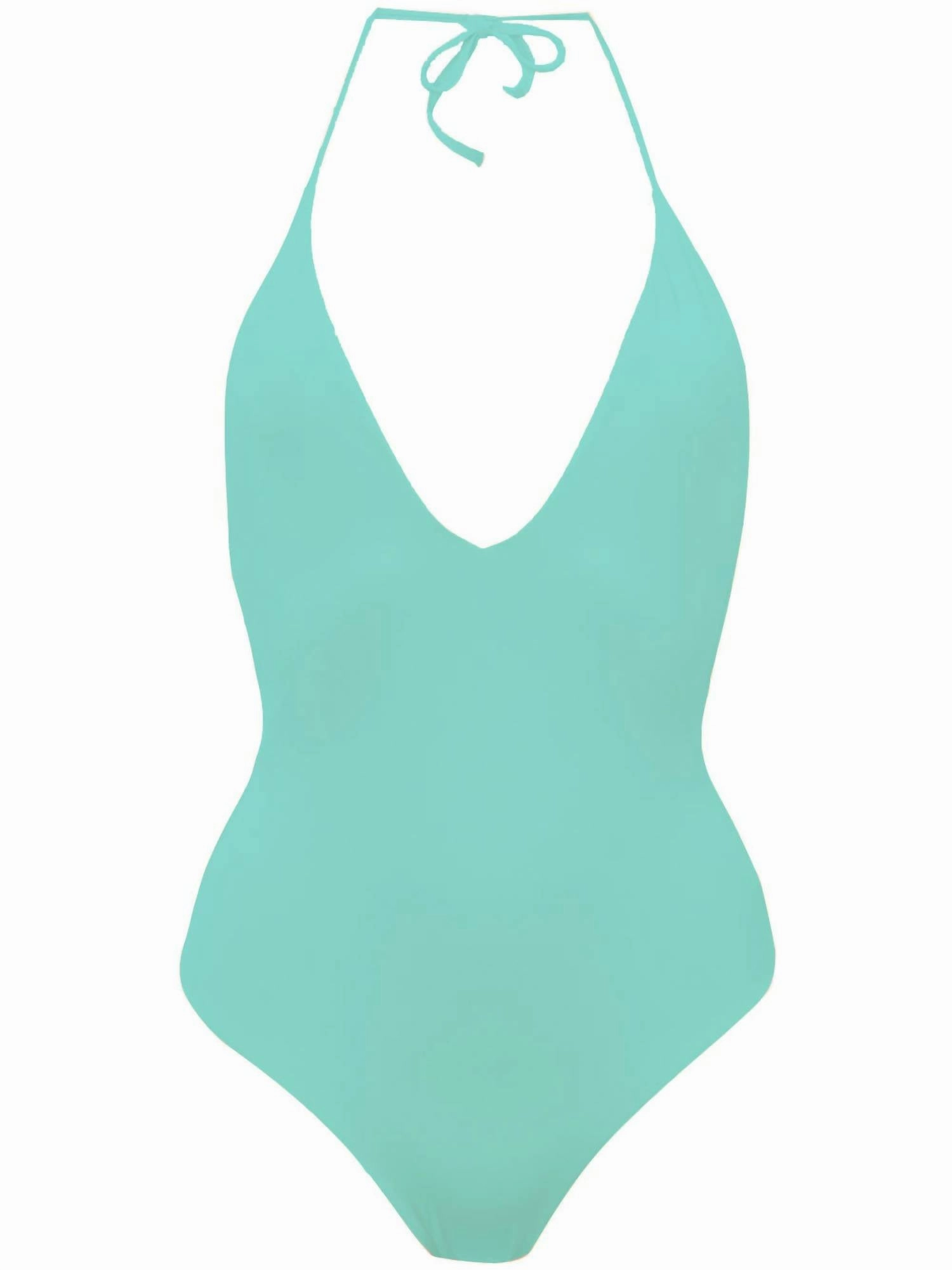 Women's Nina Halter Strap One-Piece In Aqua Sea