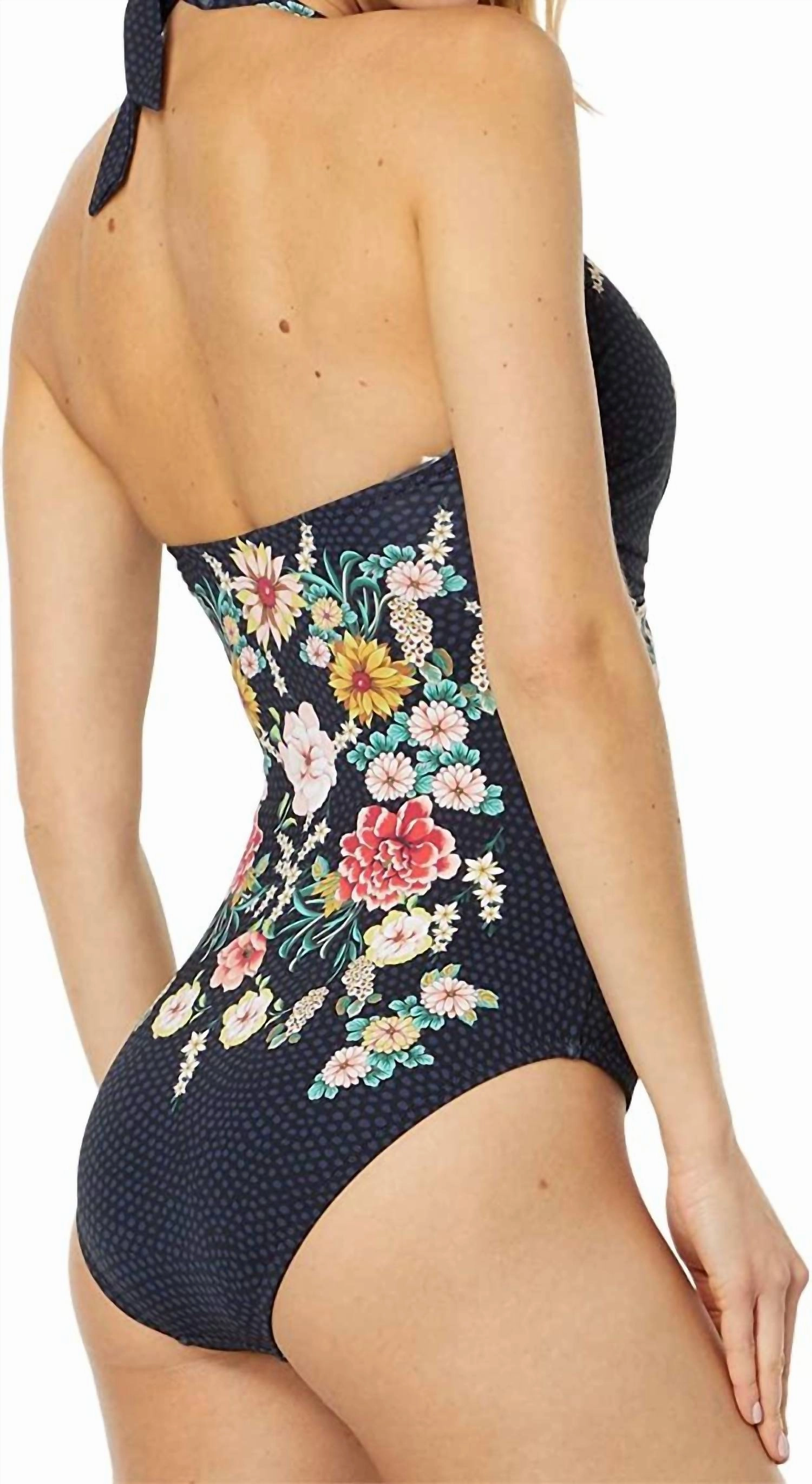 Women's Twist Keyhole One-Piece Swimsuit In Multi