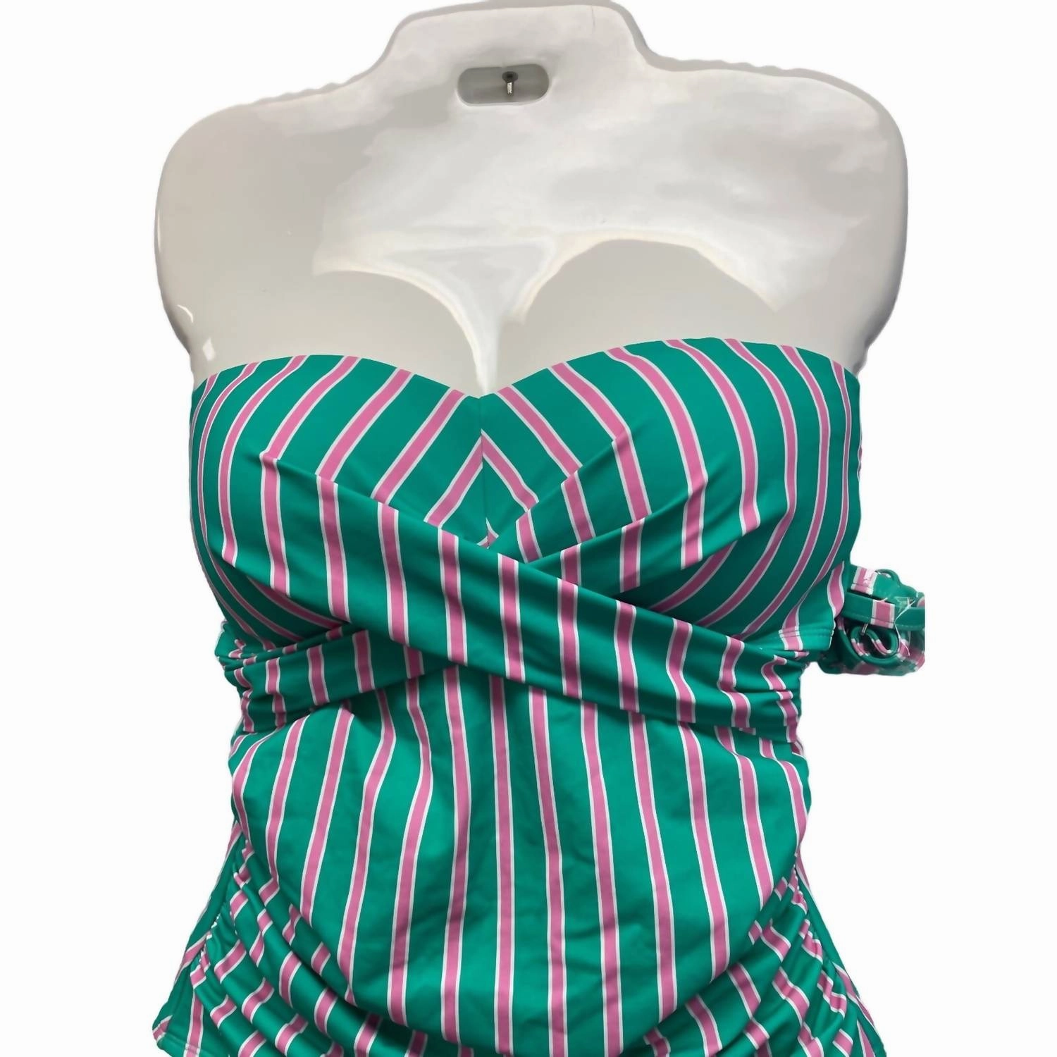 Women's Upf 50  Detachable Strap Swim Suit In Striped