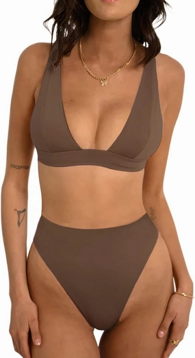 Women Sexy Brazilian Bikini Sets 2 Piece Cheeky Triangle Bikini V Neck Swimsuit high Cut Thong Bottom