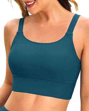 Women Sports Bra Swim Tops - Crop Bikini Top Supportive Bathing Suit Top Swimwear