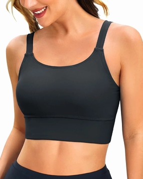 Women Sports Bra Swim Tops - Crop Bikini Top Supportive Bathing Suit Top Swimwear