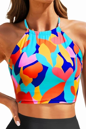 Women Swim Top - High Neck Bikini Top Only Halter Swimsuit Bathing Suit 2025