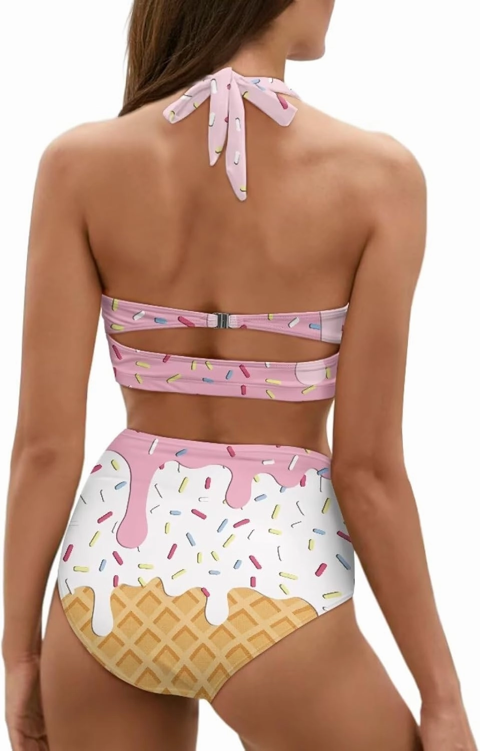 Women Two Piece Swimsuit High Waisted Push Up Bikini Sets Tummy Control Bathing Suit Plus Size Halter Swimwear S-2XL