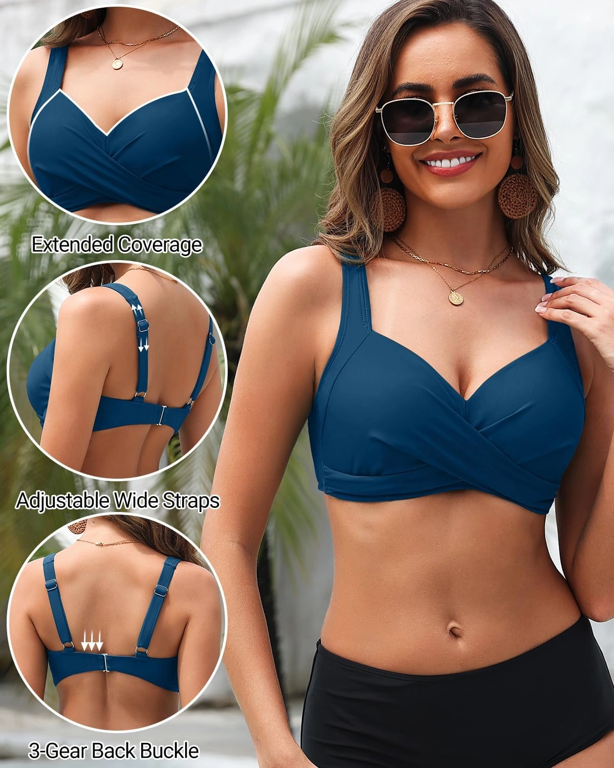 Women Underwire Bikini Tops - Push Up Swim Top Only Bra Padded Bathing Suit Top 2025 Swimsuit Tops