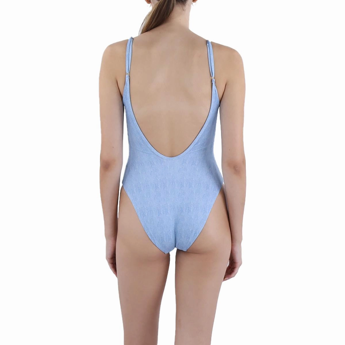 Womens Scoop Neck Open Back One-Piece Swimsuit