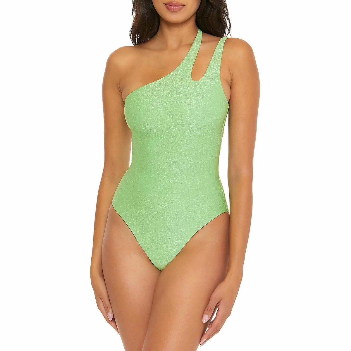 Womens Shimmer Metallic One-Piece Swimsuit