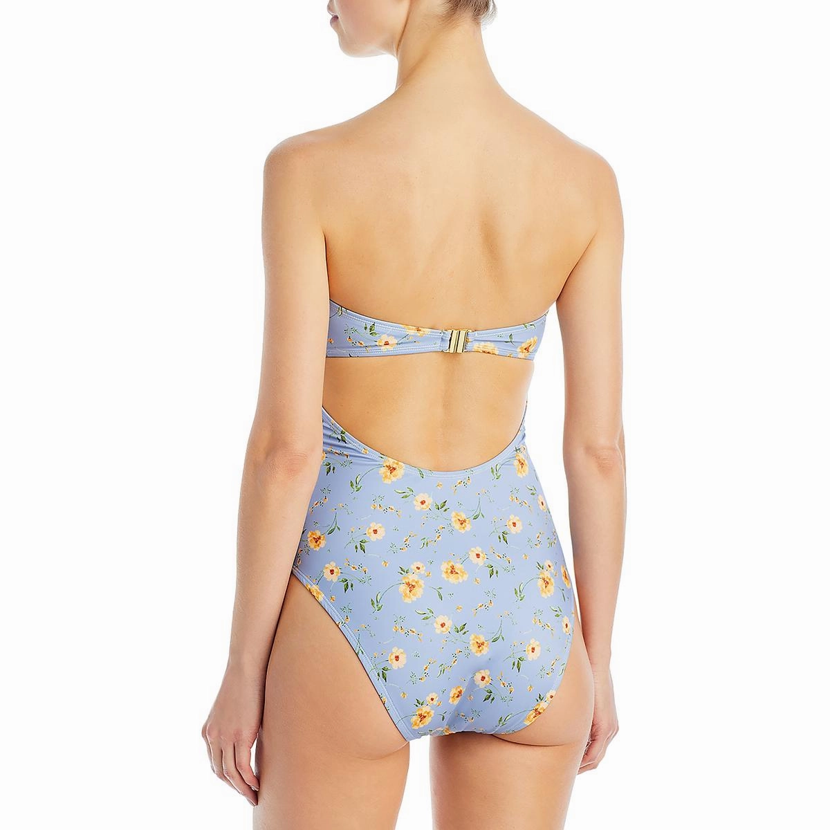 Womens Strapless Cut Out One-Piece Swimsuit