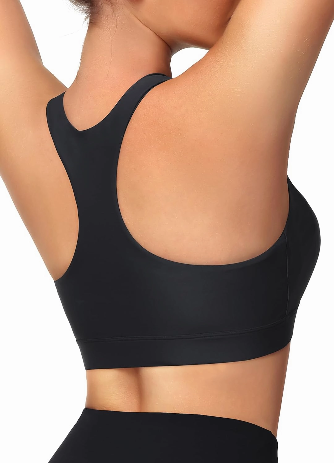 Womens Swim Bra Bikini Tops for Under Swim Shirt Sports Swimsuit Top Modest High Neck Removable Padded Quick Dry UPF50