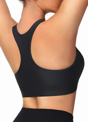 Womens Swim Bra Bikini Tops for Under Swim Shirt Sports Swimsuit Top Modest High Neck Removable Padded Quick Dry UPF50