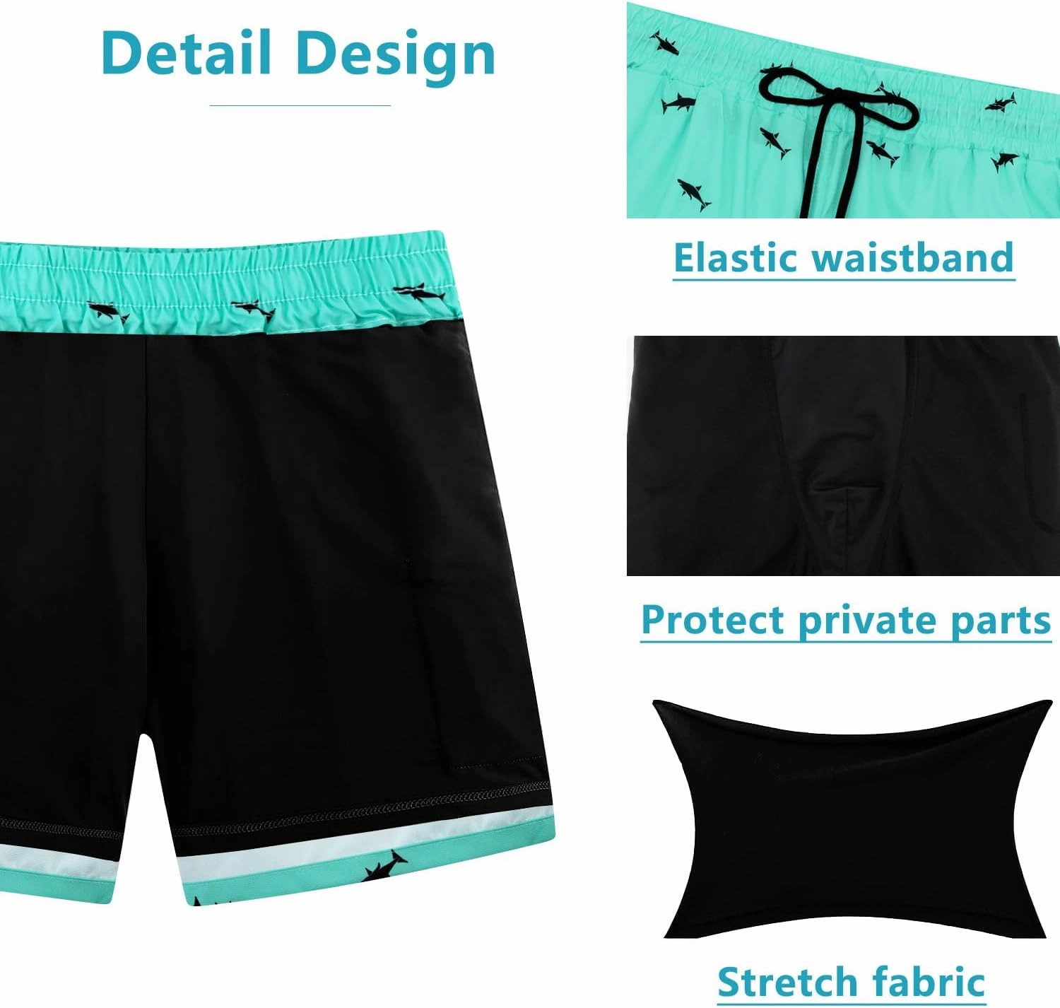 XiaoMoSha Mens Swim Trunks with Compression Liner 7" Quick Dry Board Shorts Bathing Suit with Pockets Swimwear Swimsuit S-2XL