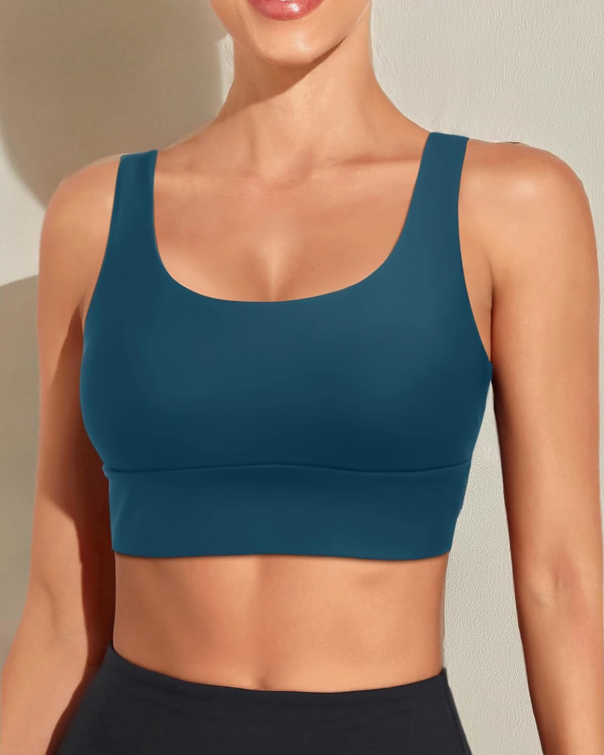 Yonique Women Sports Bra Bikini Top Swim Bra Athletic Swim Top Scoop Neck Bathing Suit