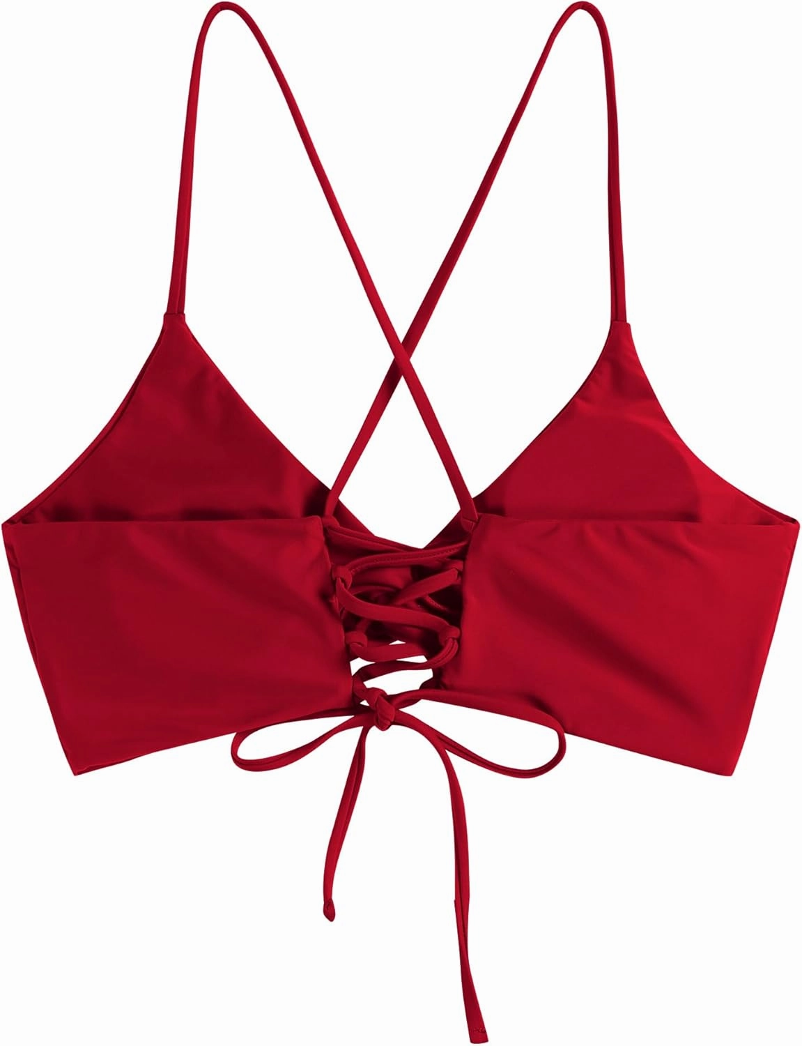 ZAFUL Bikini Tops for Women Push Up Swimsuit Top Lace Up Padded Bathing Suit Tops Twist Bikini Top Only