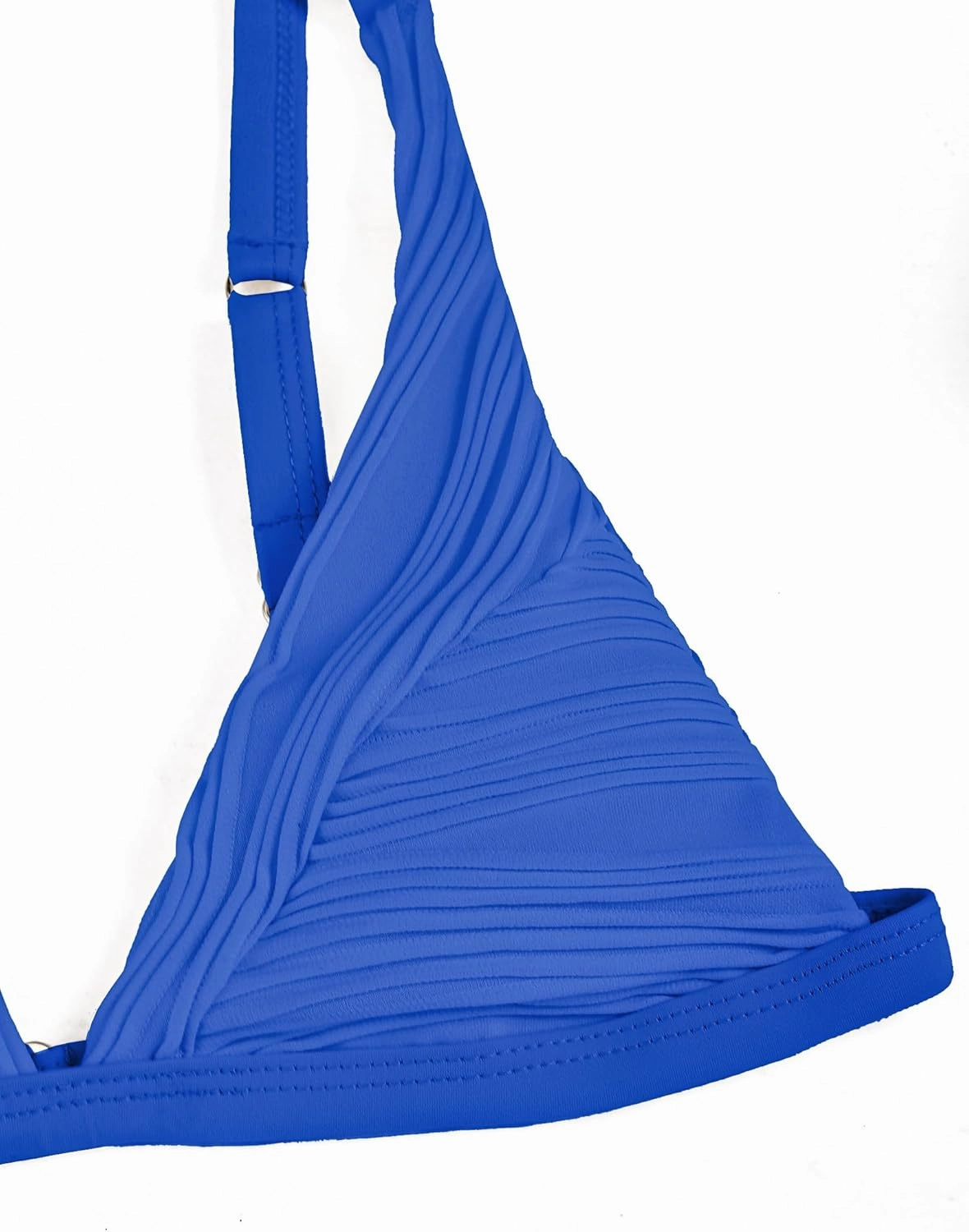 ZAFUL Women's Sexy Two Piece Swimwear Textured Triangle Plunging Neck High Cut Cheeky Bikini Set Solid Color Swimsuit