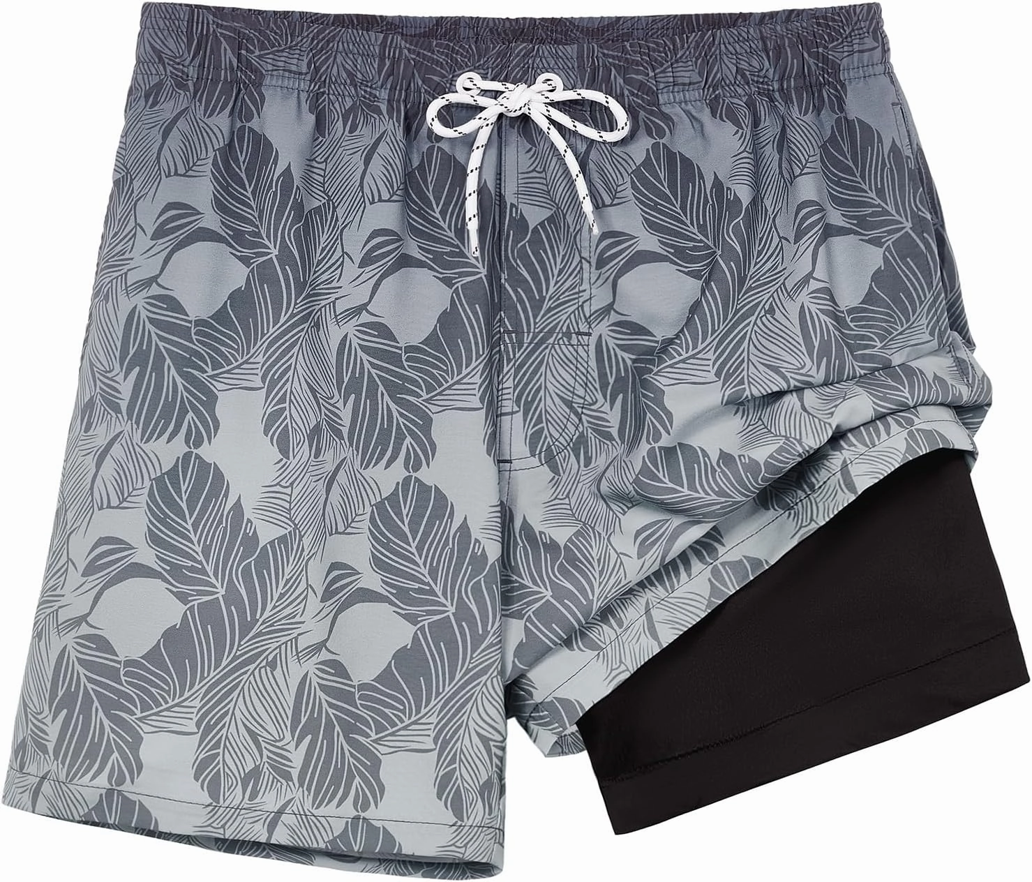 zeetoo Mens Swim Trunks with Compression Liner 5.5" Inseam Shorts Bathing Suit Quick Dry Swimsuit