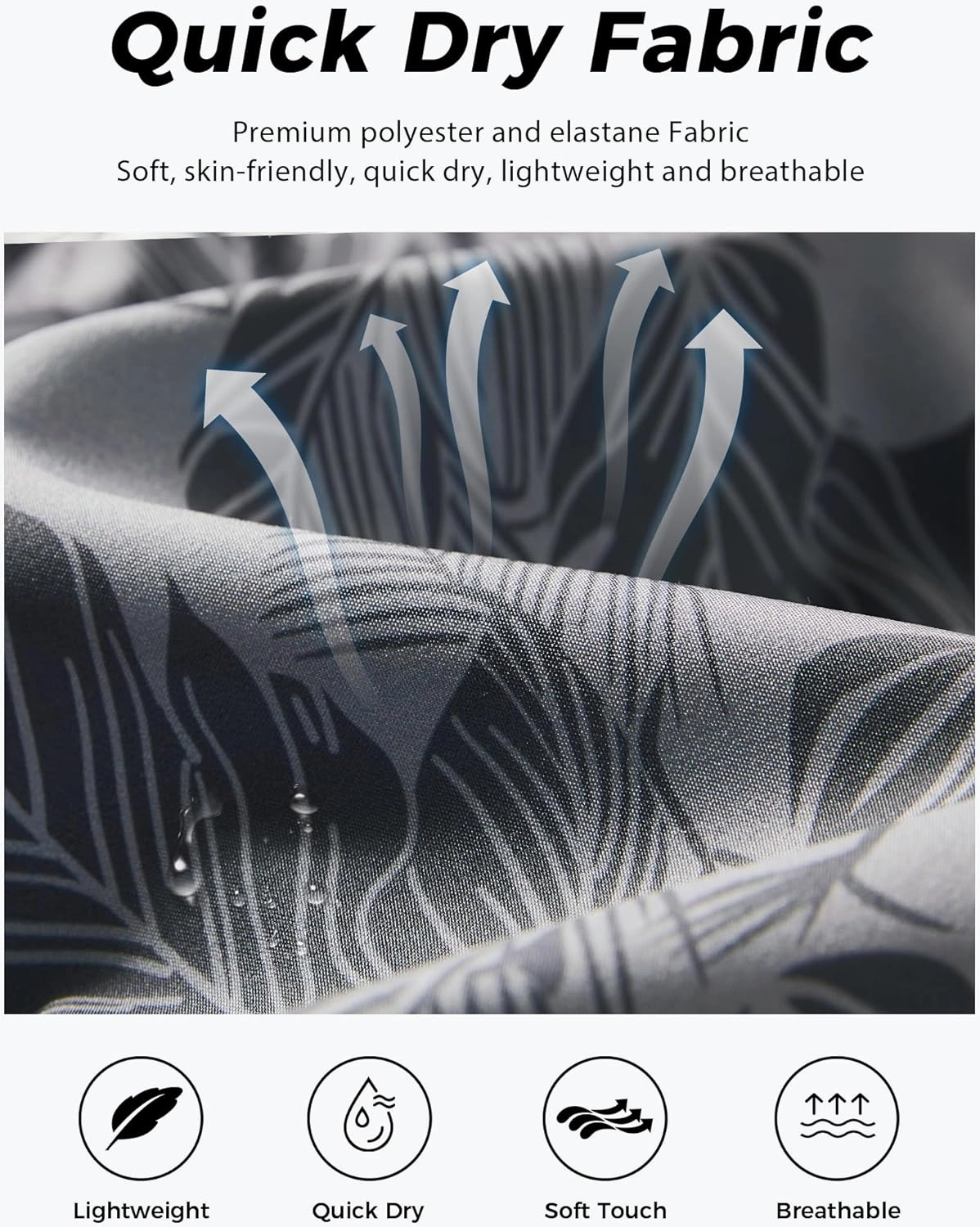 zeetoo Mens Swim Trunks with Compression Liner 5.5" Inseam Shorts Bathing Suit Quick Dry Swimsuit