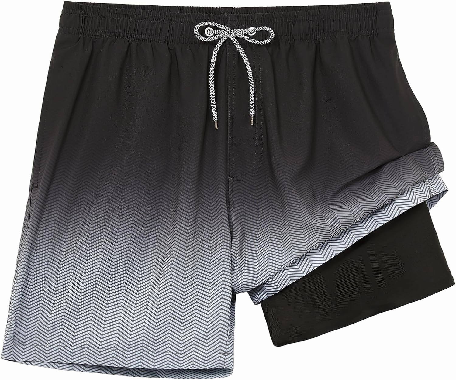 zeetoo Mens Swim Trunks with Compression Liner 5.5" Inseam Shorts Bathing Suit Quick Dry Swimsuit