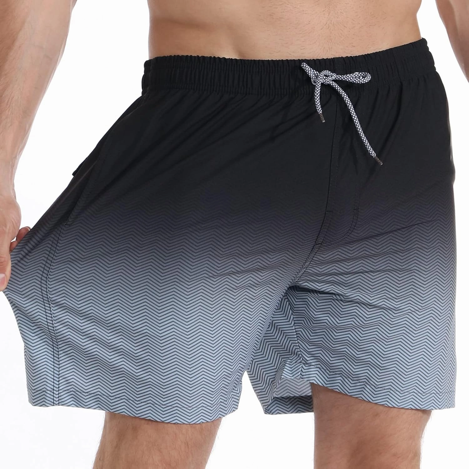 zeetoo Mens Swim Trunks with Compression Liner 5.5" Inseam Shorts Bathing Suit Quick Dry Swimsuit